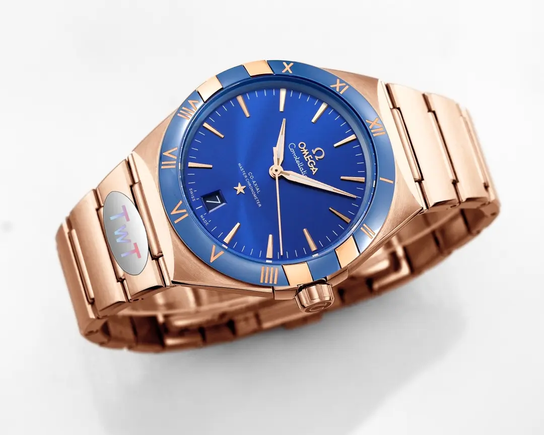OMEGA Constellation 41mm Blue Rose Gold VSF Replica Watch - 图片 4