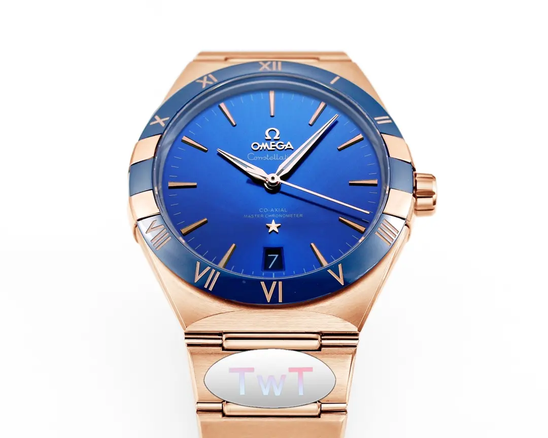 OMEGA Constellation 41mm Blue Rose Gold VSF Replica Watch - 图片 5