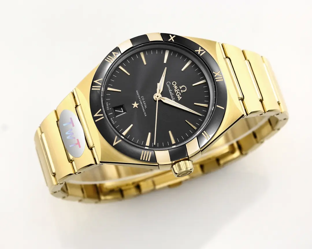 OMEGA Constellation Ceramic Bezel Gold Black VSF Replica Watch - 图片 4