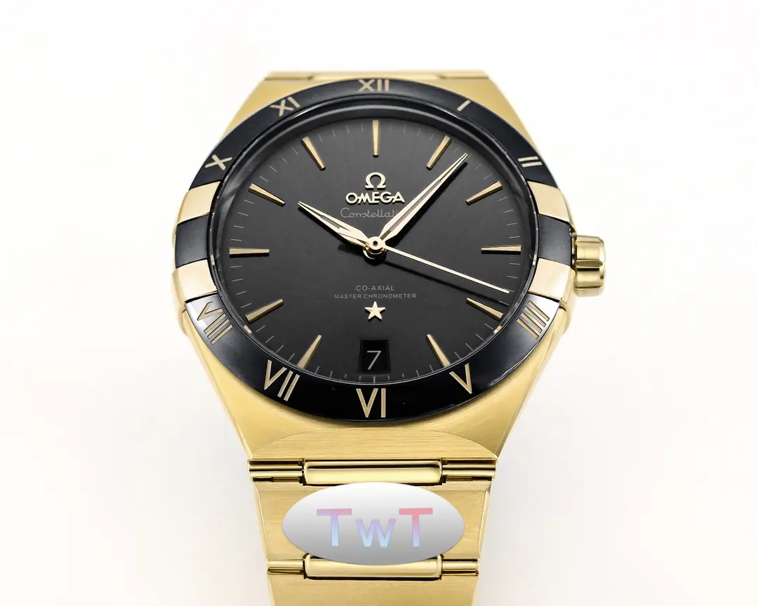 OMEGA Constellation Ceramic Bezel Gold Black VSF Replica Watch - 图片 5