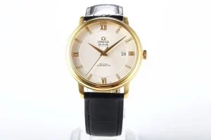 Omega De Ville Gold Watch Black Strap