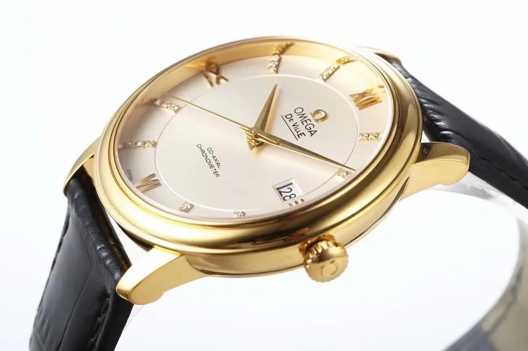 Omega De Ville Gold Watch Black Strap - 图片 6