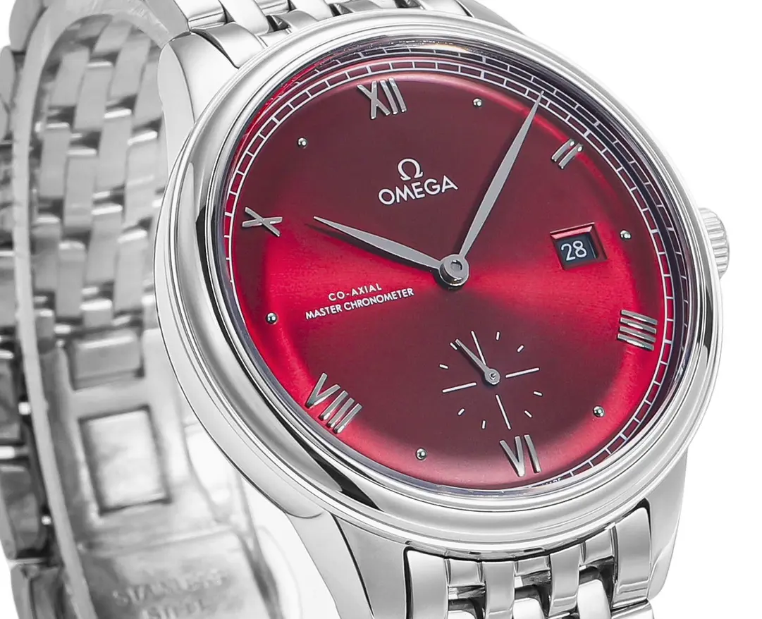 Omega De Ville Prestige Red Dial Steel Watch - 图片 6