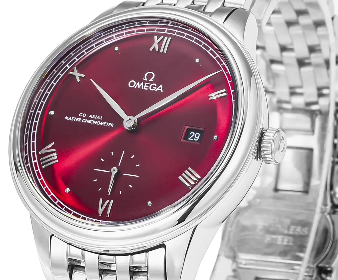 Omega De Ville Prestige Red Dial Steel Watch - 图片 7