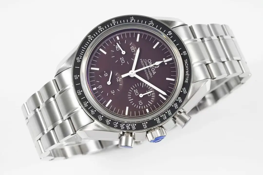 OS Factory Omega Speedmaster 9300 Burgundy Dial Steel – VSF Watches Collection - 图片 4