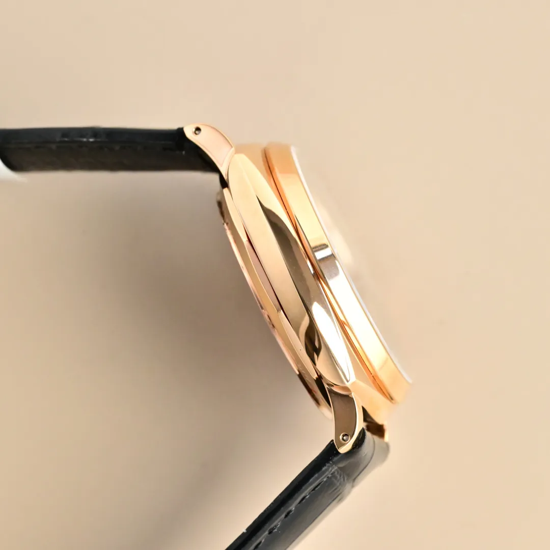 Panerai Luminor Automatic Black Dial Rose Gold Case Black Alligator Leather Strap Men’s Luxury Watch - 图片 7