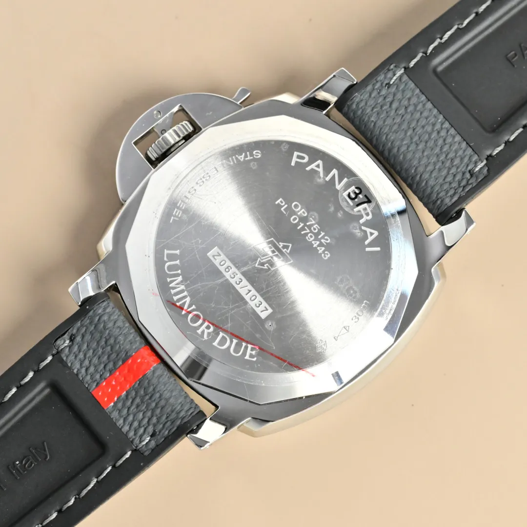 Panerai Luminor Luna Rossa Automatic White Dial Stainless Steel Case Grey Fabric Strap Men’s Watch - 图片 8