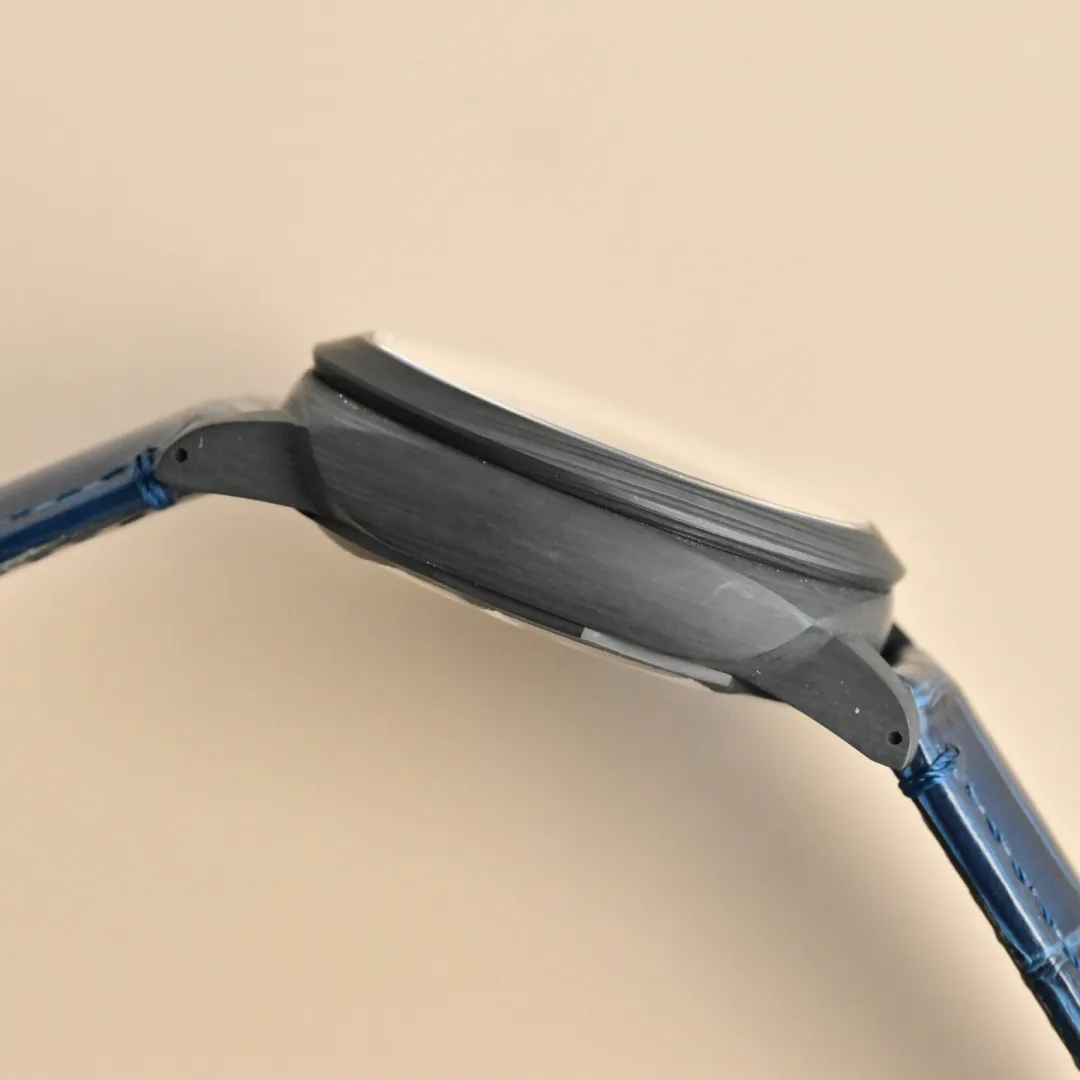 Panerai Luminor Marina Automatic Blue Dial Black Carbon Case Blue Alligator Leather Strap Men’s Luxury Watch - 图片 7