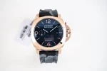 Panerai Luminor Marina Automatic Rose Gold Case Black Dial Camouflage Rubber Strap Men’s Luxury Watch