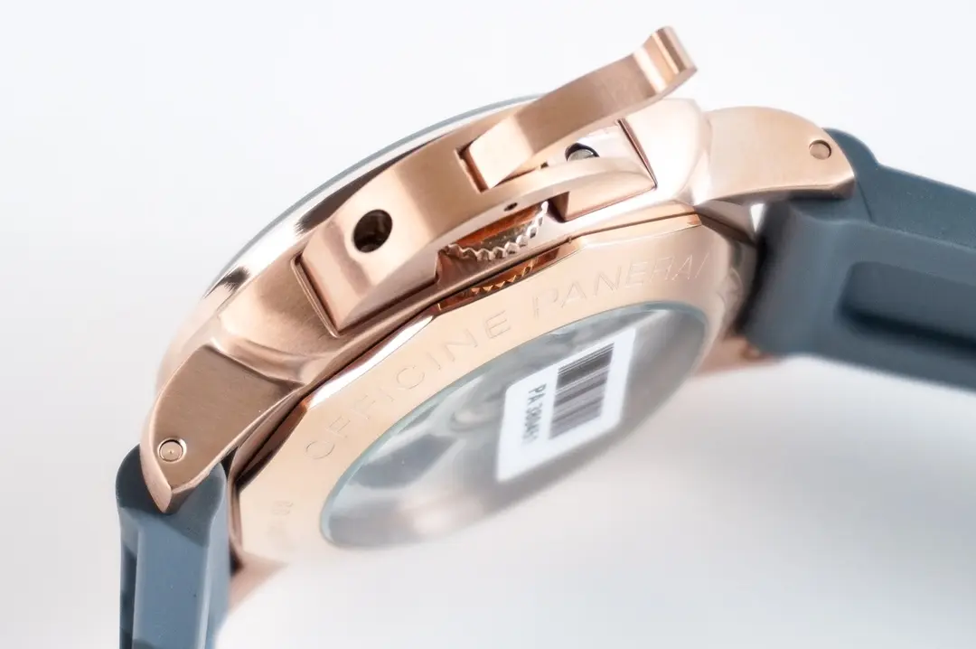 Panerai Luminor Marina Automatic Rose Gold Case Black Dial Camouflage Rubber Strap Men’s Luxury Watch - 图片 7