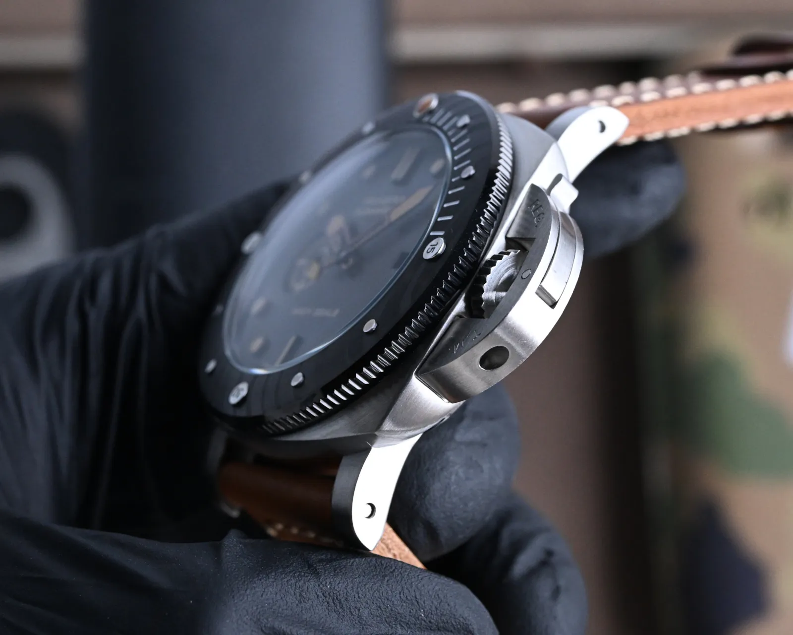 Panerai Luminor Submersible Navy Seals Black Dial Brown Leather Strap Men’s Diver Watch - 图片 5