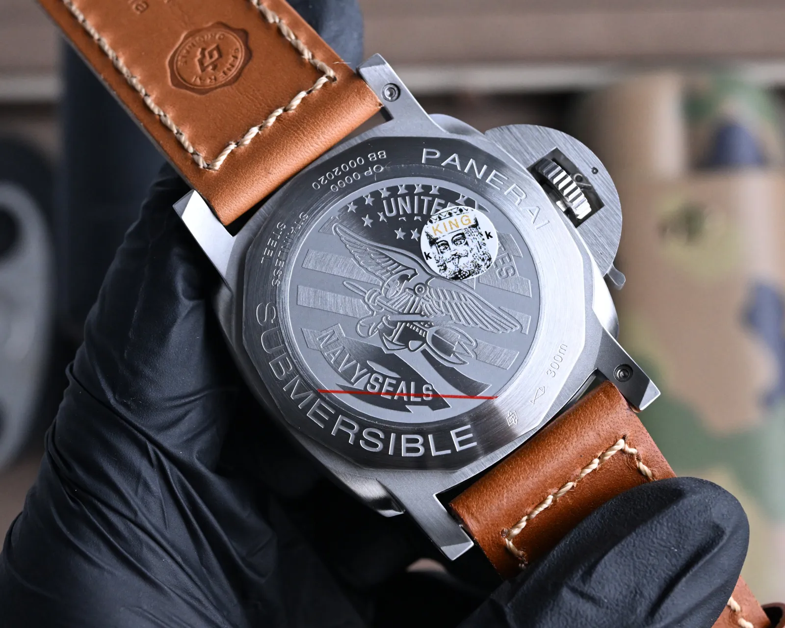Panerai Luminor Submersible Navy Seals Black Dial Brown Leather Strap Men’s Diver Watch - 图片 7