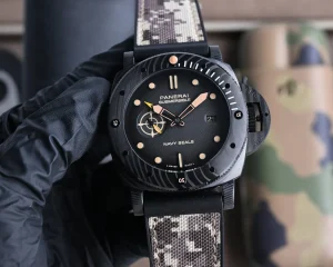 Panerai Submersible Navy Seals Edition Black Ceramic Case with Camouflage Rubber Strap Automatic Men’s Diver Watch
