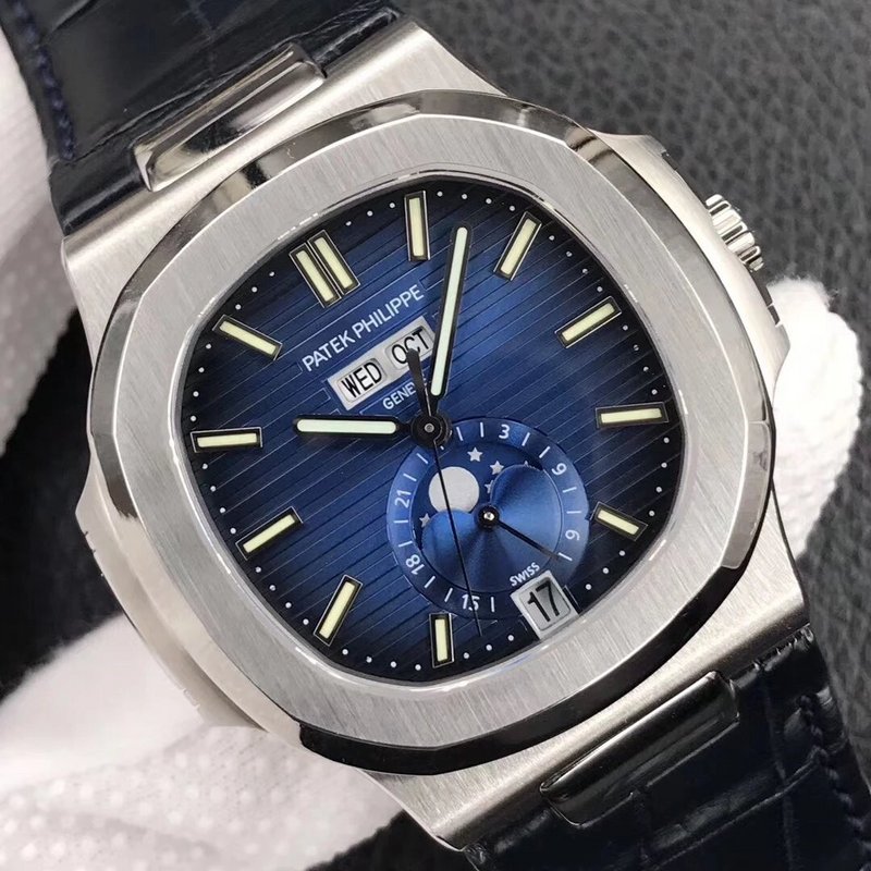 Patek Philippe 5726 Annual calendar Leather Strap Swiss Movement Replica - 图片 6