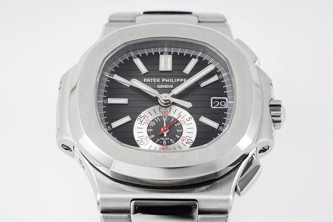 Patek Philippe 5980 Nautilus Black Dial Steel Super Clone Replica Watch - 图片 3