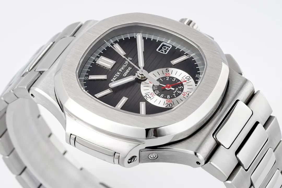 Patek Philippe 5980 Nautilus Black Dial Steel Super Clone Replica Watch - 图片 6