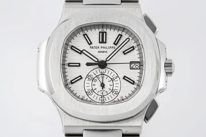 Patek Philippe 5980 Silver Chronograph Super Clone Replica Watch – RepTime