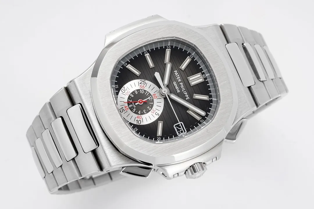PF Factory Patek Philippe 5980 Nautilus Black Dial Steel Super Clone Replica Watch - 图片 4