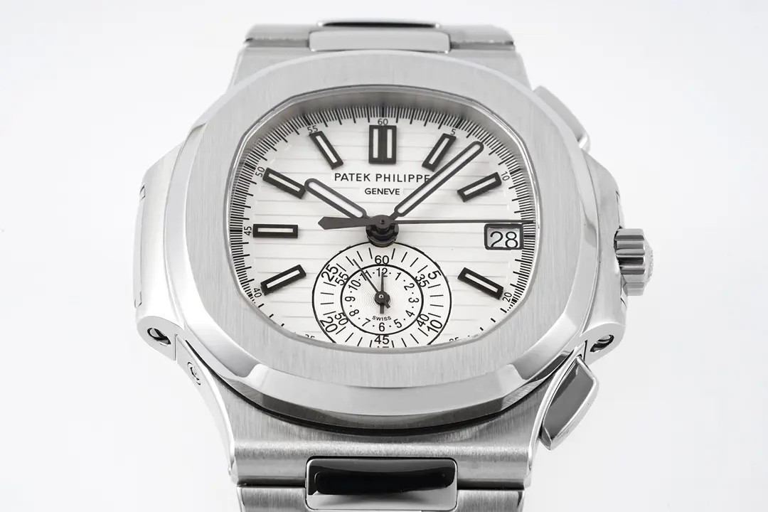 PF Factory Patek Philippe 5980 Silver Chronograph Super Clone Replica Watch - 图片 3