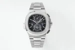 PF Factory Patek Philippe Nautilus 5990/1A Dual Time Steel Black Super Clone Replica Watch