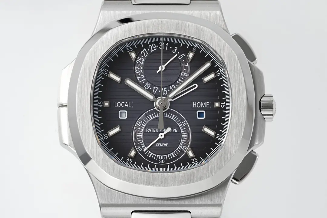 PF Factory Patek Philippe Nautilus 5990/1A Dual Time Steel Black Super Clone Replica Watch - 图片 3
