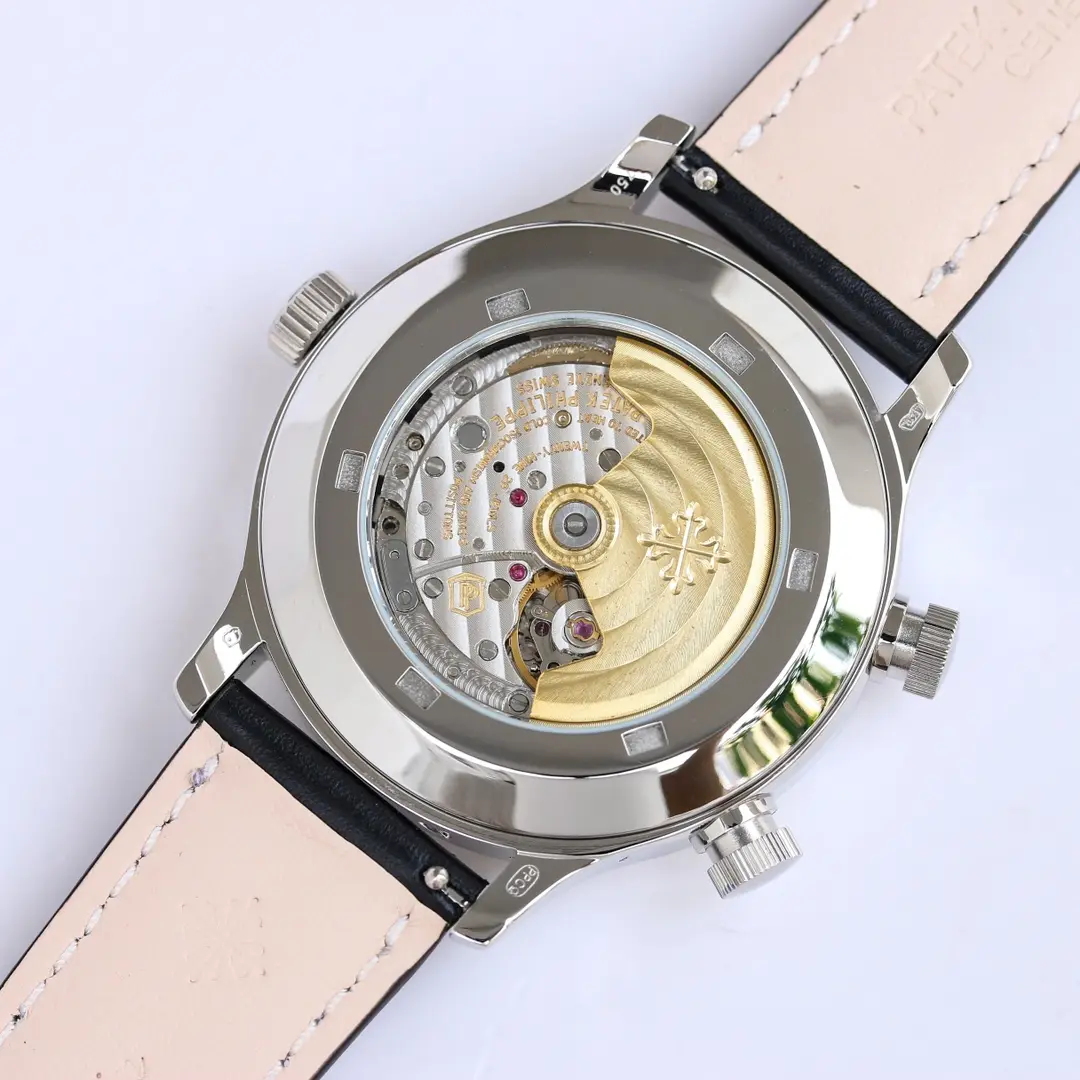 PPF Factory Patek Philippe Calatrava Pilot Travel Time Black Dial Super Clone Replica Watch - 图片 8