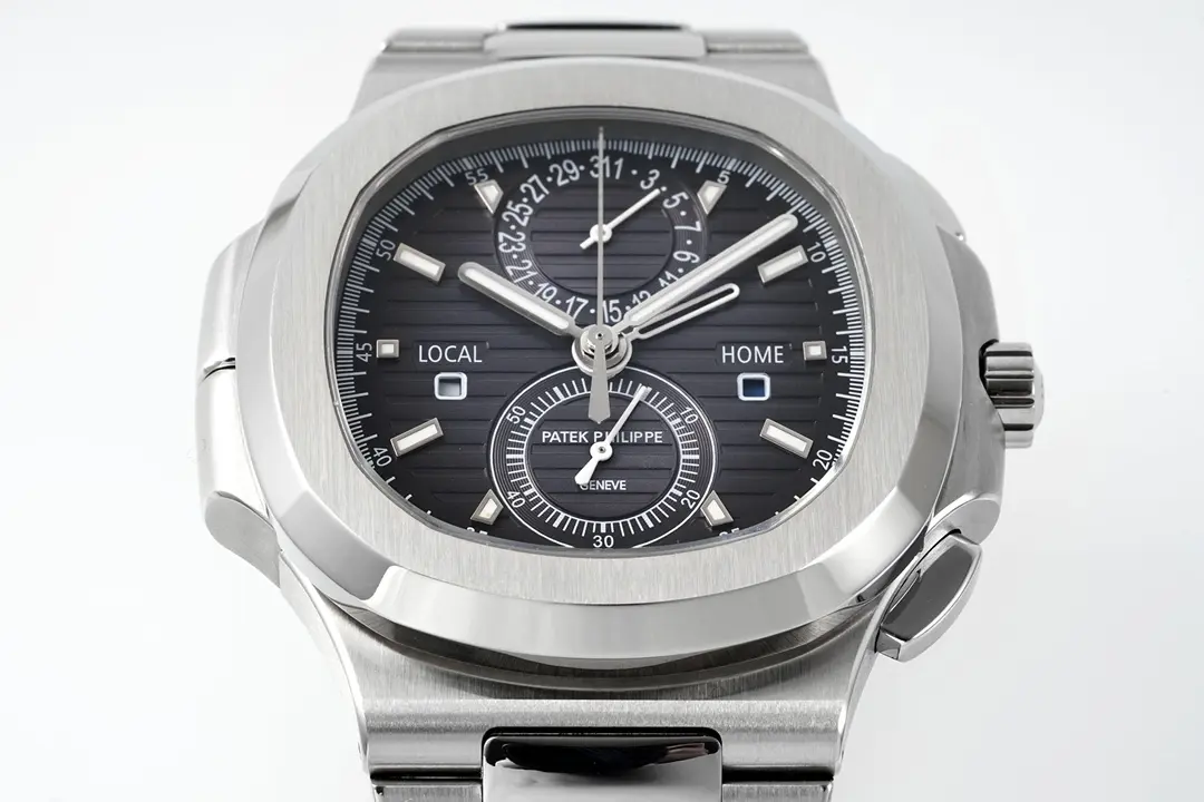 PPF Factory Patek Philippe Nautilus 5990/1A Dual Time Steel Black Super Clone Replica Watch - 图片 2