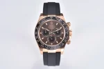 VS Factory Weighted Rolex Daytona Watch with Black Rubber Strap, Brown Dial, and Exquisite VSF Watches Craftsmanship