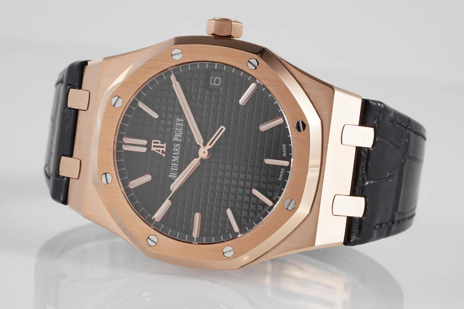 R8 Factory Audemars Piguet Royal Oak 15500 Rose Gold Black Super Clone Watch - 图片 5