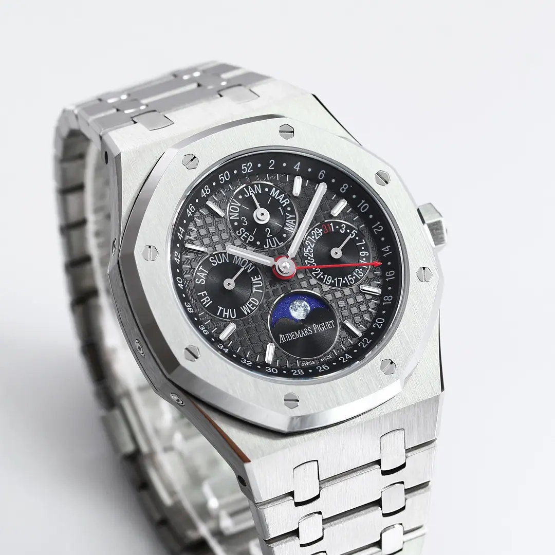R8 Factory Audemars Piguet Royal Oak Perpetual Calendar Blue Dial Stainless Steel Super Clone Watch – Premium Replica - 图片 2