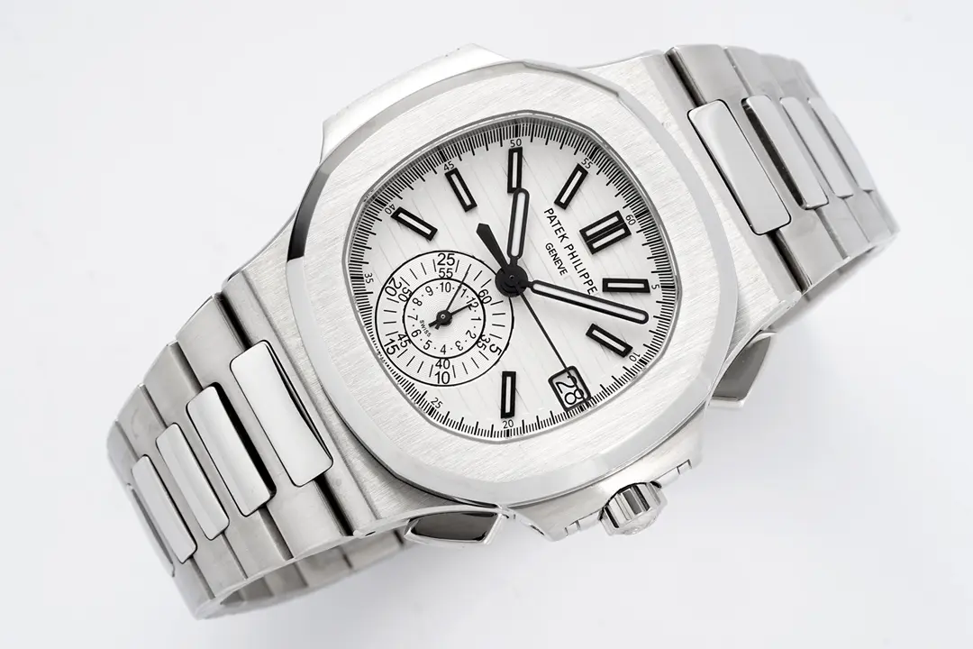 R8 Factory Patek Philippe 5980 Silver Chronograph Super Clone Replica Watch - 图片 4