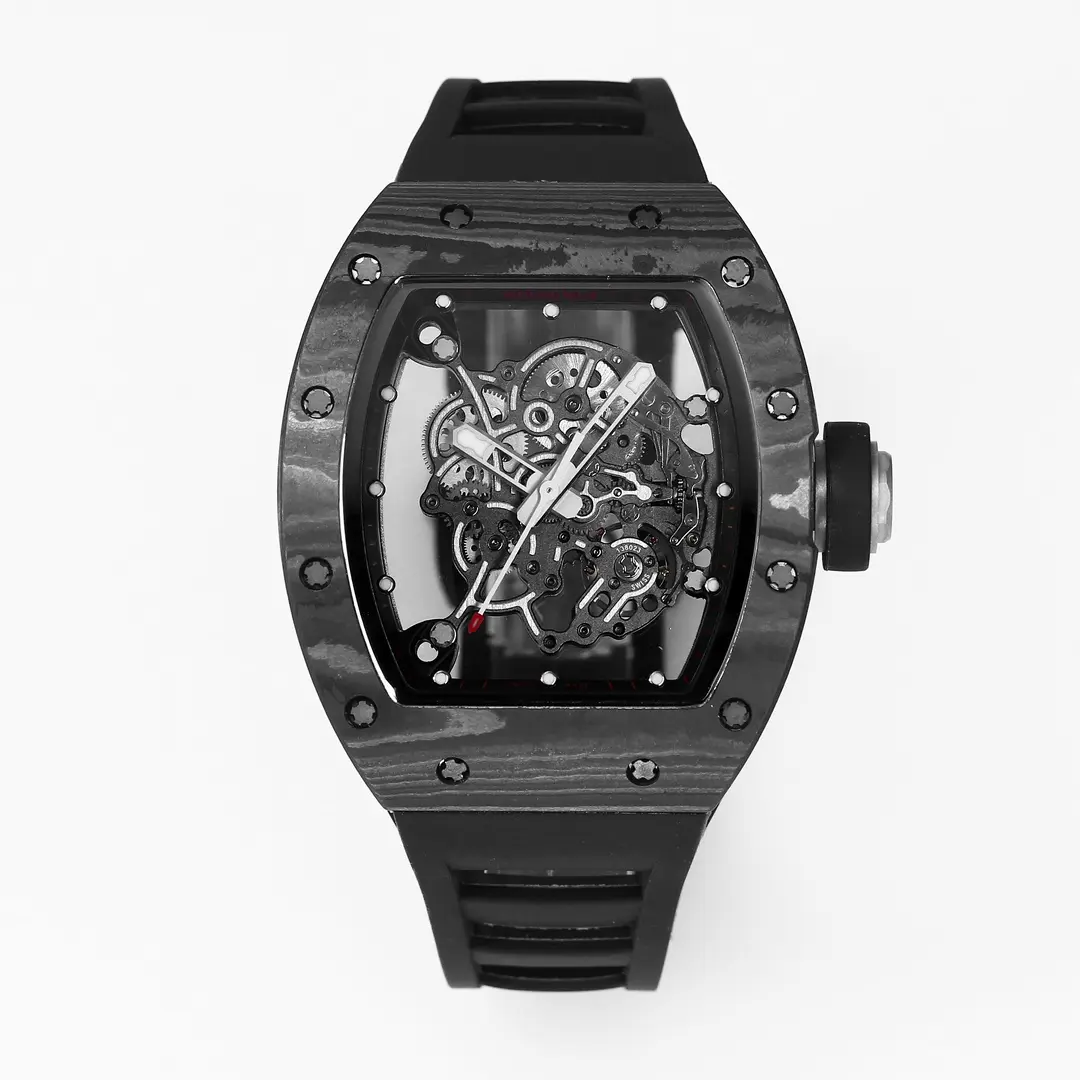 ZF Factory Richard Mille RM055 Carbon Fiber Black Rubber Super Clone Luxury Watch
