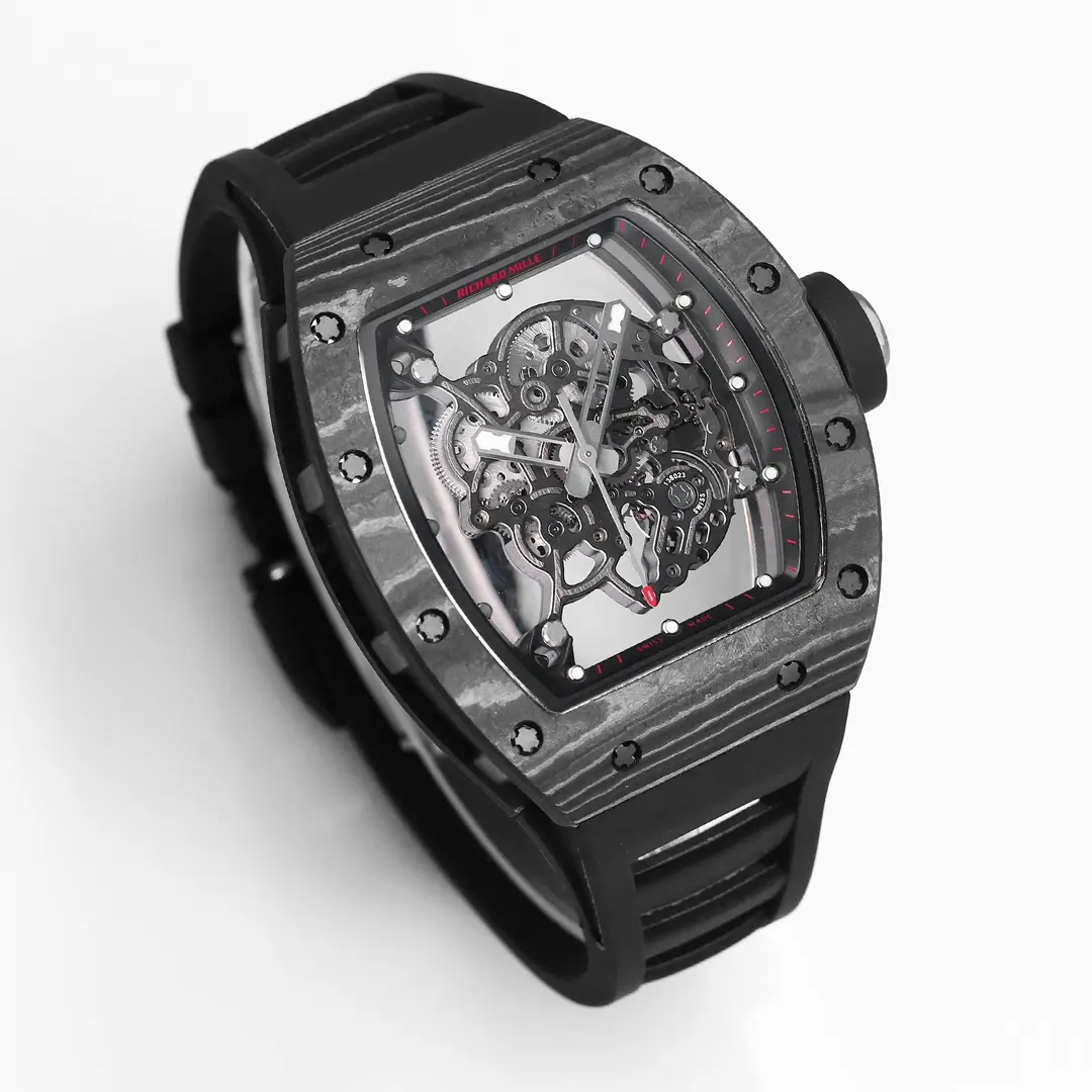 ZF Factory Richard Mille RM055 Carbon Fiber Black Rubber Super Clone Luxury Watch - 图片 2