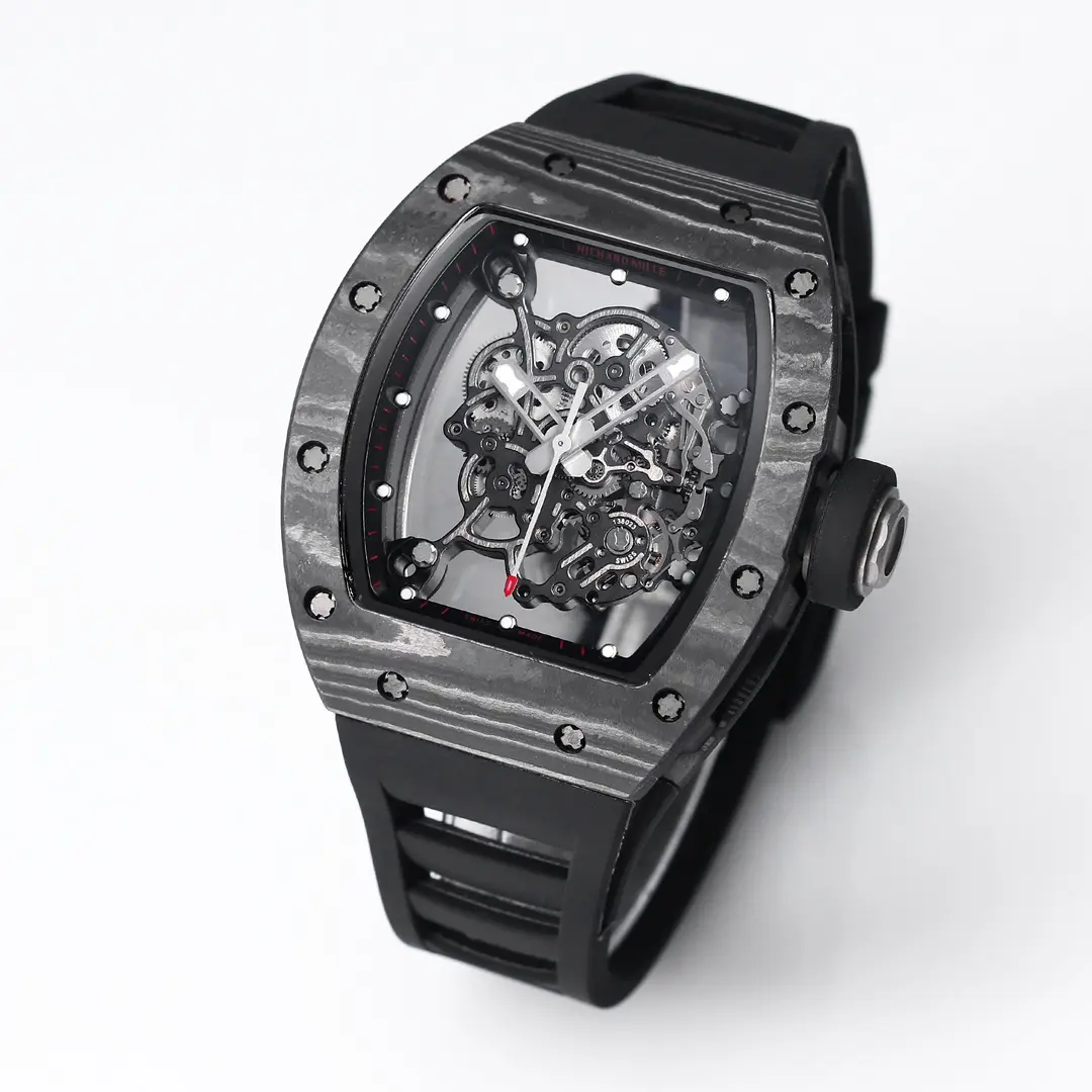 ZF Factory Richard Mille RM055 Carbon Fiber Black Rubber Super Clone Luxury Watch - 图片 3
