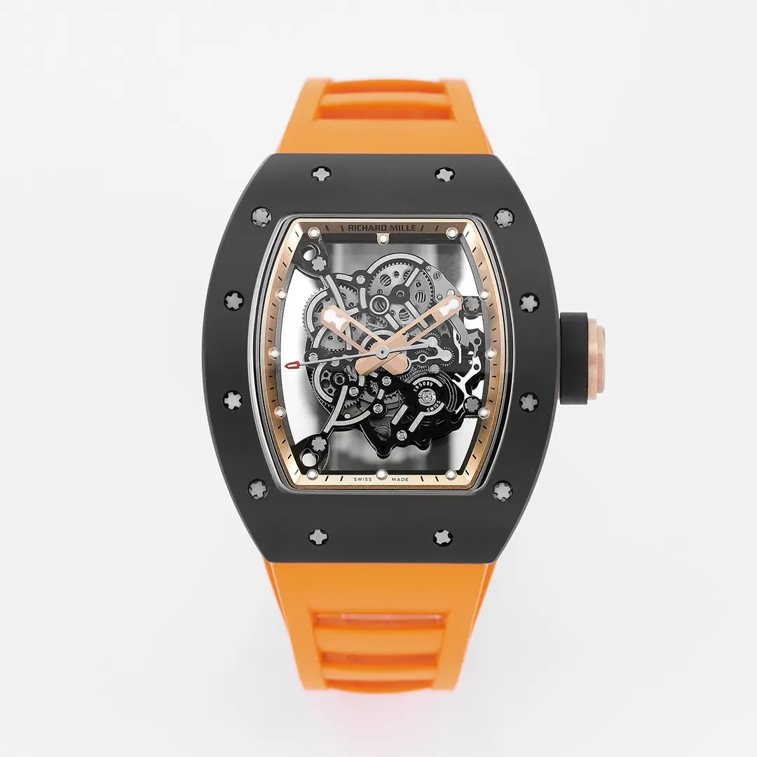 RM Factory Richard Mille Black Ceramic Orange Strap Super Clone Watch – Premium Replica Richard Mille