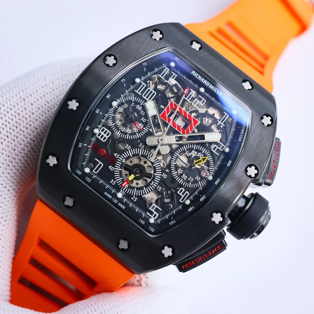 RM Factory Richard Mille RM011-FM Black Orange Super Clone Luxury Watch - 图片 3