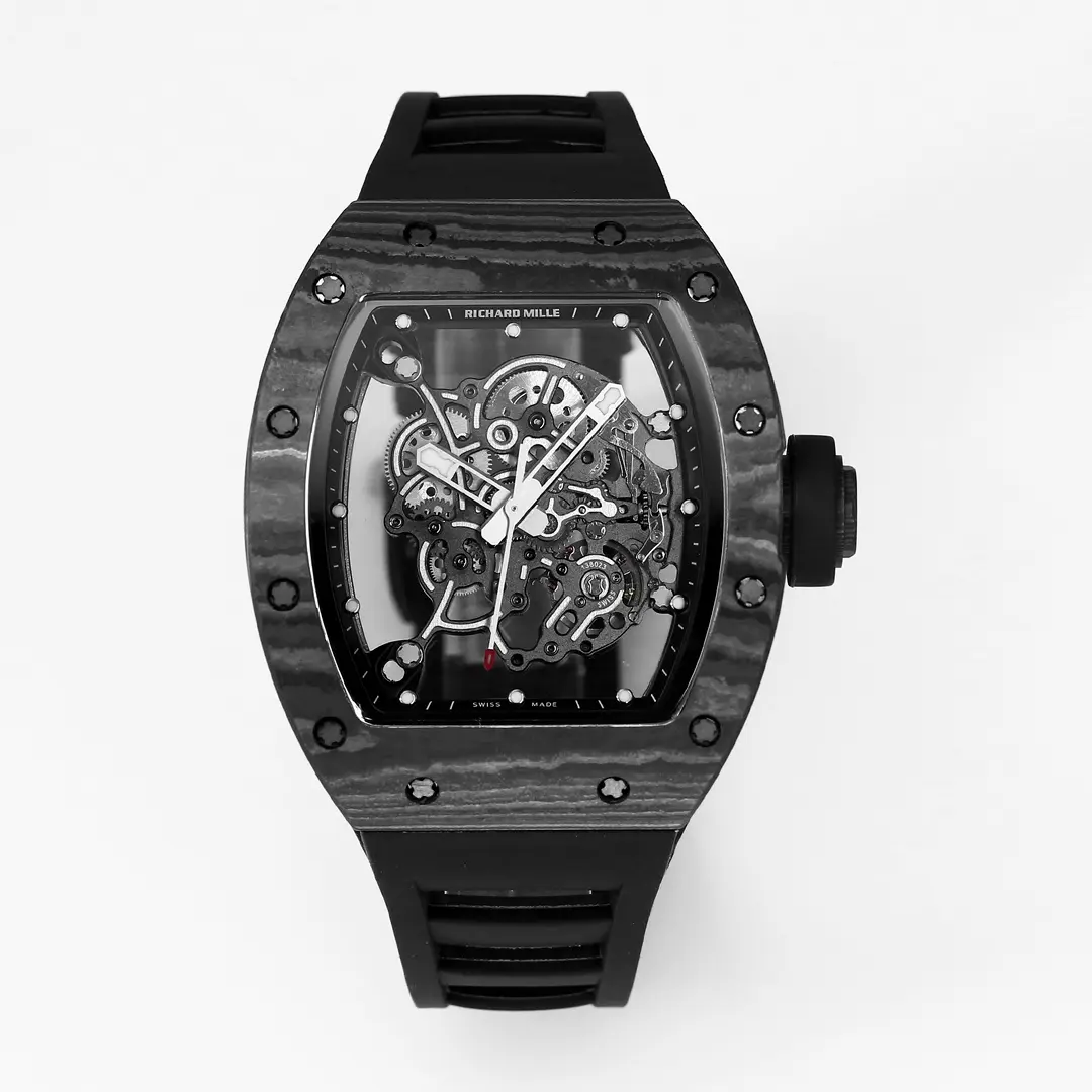 RM Factory Richard Mille RM055 Carbon Fiber Black Rubber Super Clone Luxury Watch