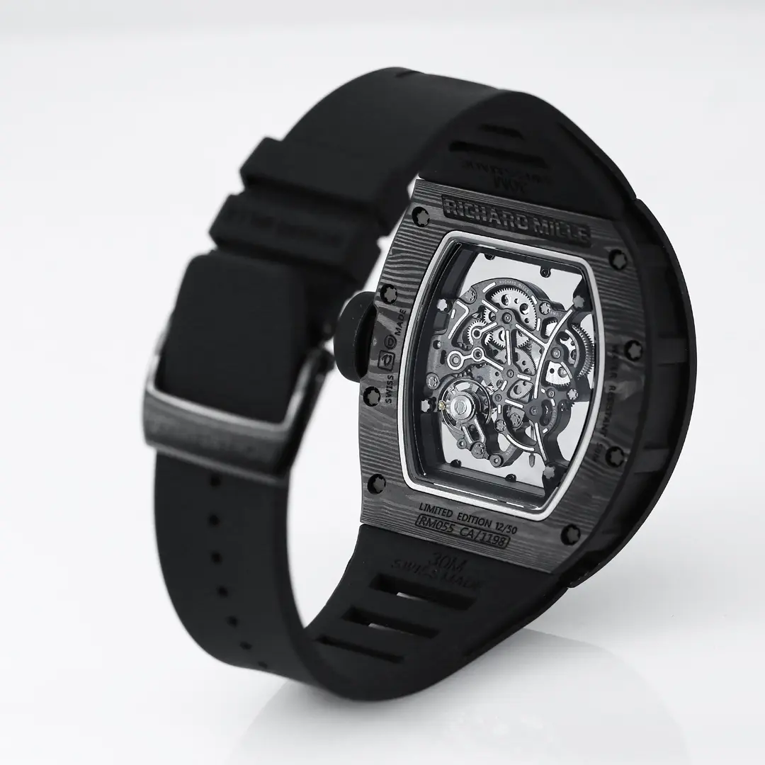 RM Factory Richard Mille RM055 Carbon Fiber Black Rubber Super Clone Luxury Watch - 图片 9