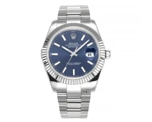 Rolex Datejust 41mm Blue Dial Stainless Steel Fluted Bezel Super Clone  with 3235 Movement