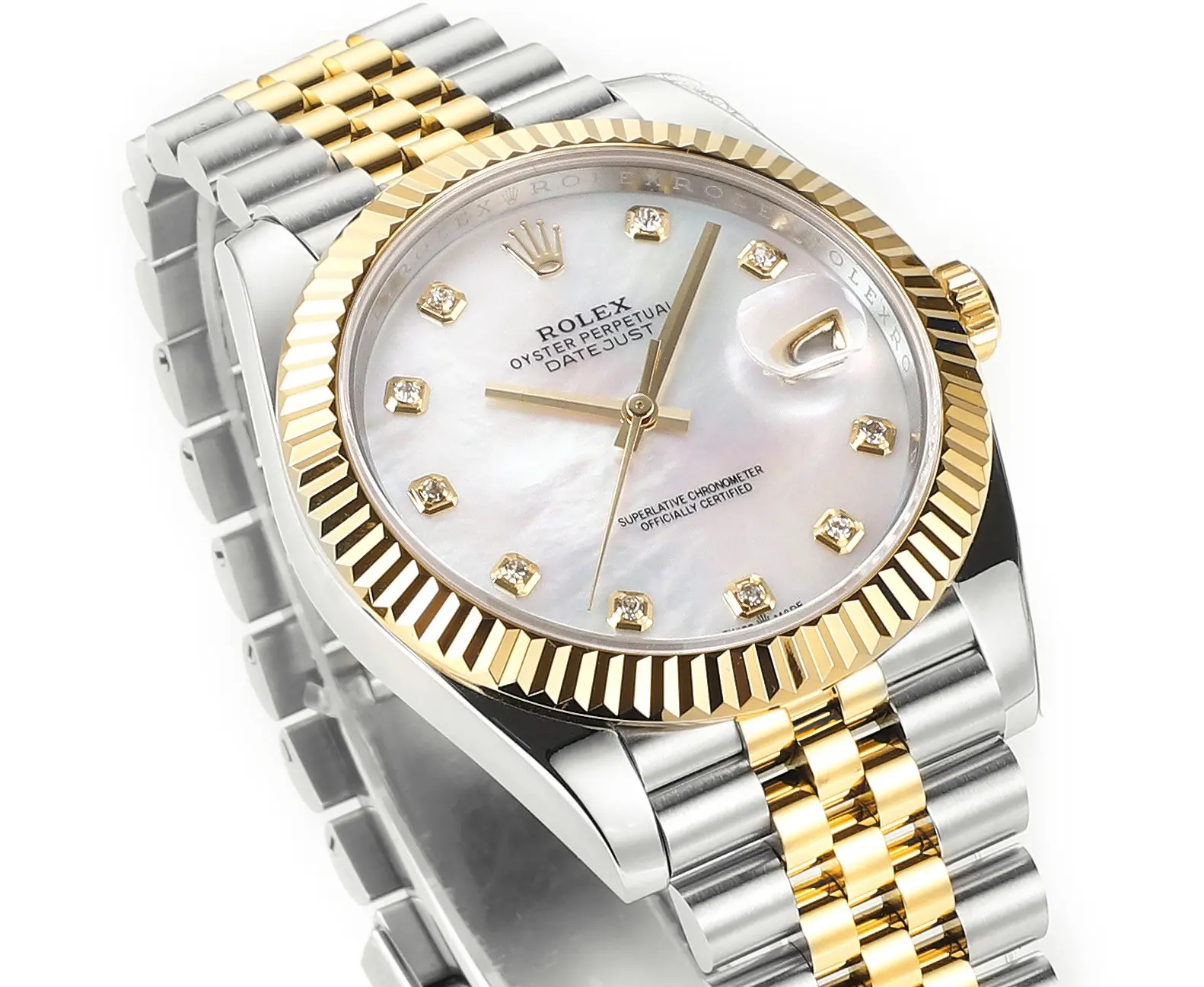 Rolex Datejust 41mm Two-Tone Gold and Steel Watch with Diamond Bezel – Super Clone VSF Watch - 图片 3