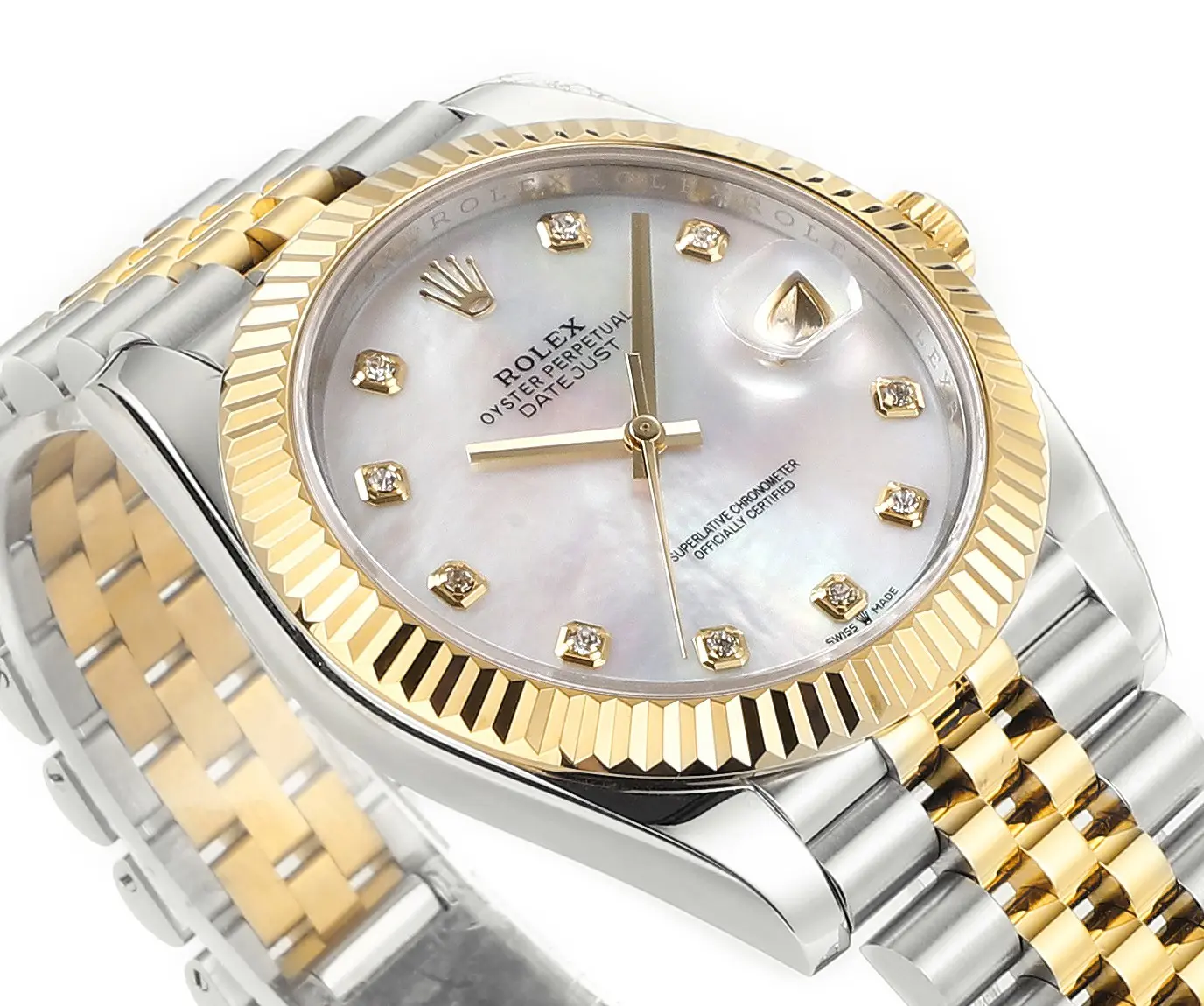 Rolex Datejust 41mm Two-Tone Gold and Steel Watch with Diamond Bezel – Super Clone VSF Watch - 图片 5