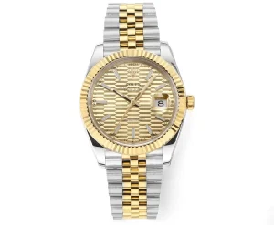 Rolex Datejust 41mm Two-Tone Gold and Steel Watch with Fluted Bezel – Super Clone