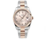 Rolex Datejust 41mm Two-Tone Rose Gold and Stainless Steel Watch with Diamond Dial – Super Clone