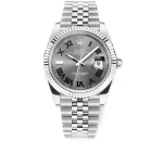 VS Factory Rolex Datejust 41mm Watch – Silver with Grey Dial, Fluted Bezel, Super Clone VSF Watch