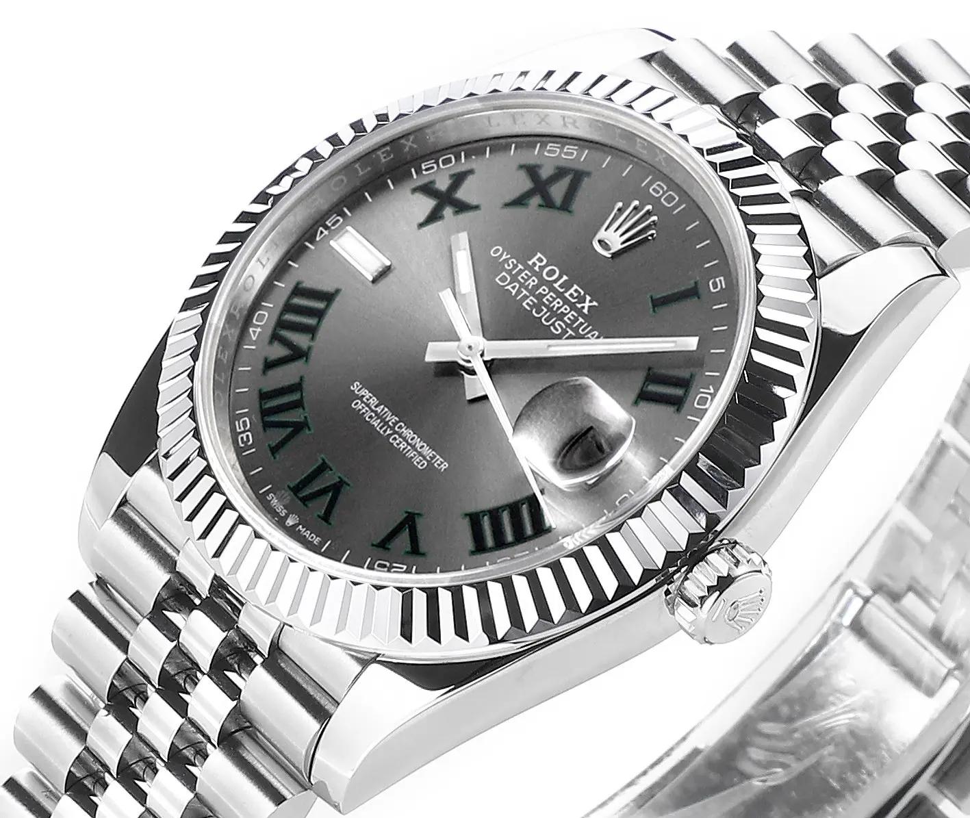 VS Factory Rolex Datejust 41mm Watch – Silver with Grey Dial, Fluted Bezel, Super Clone VSF Watch - 图片 4