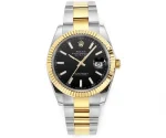 VS Factory Rolex Datejust 41mm Watch – Two-Tone Gold/Steel, Black Dial, Fluted Bezel, Super Clone VSF Watch