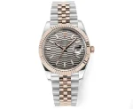 VS Factory Rolex Datejust 41mm Watch with Platinum Bezel, Grey Dial, and Super Clone Quality