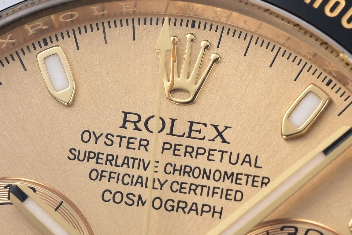 Rolex Daytona 116518 Champagne Dial – Full Gold with Black Rubber Strap - 图片 4
