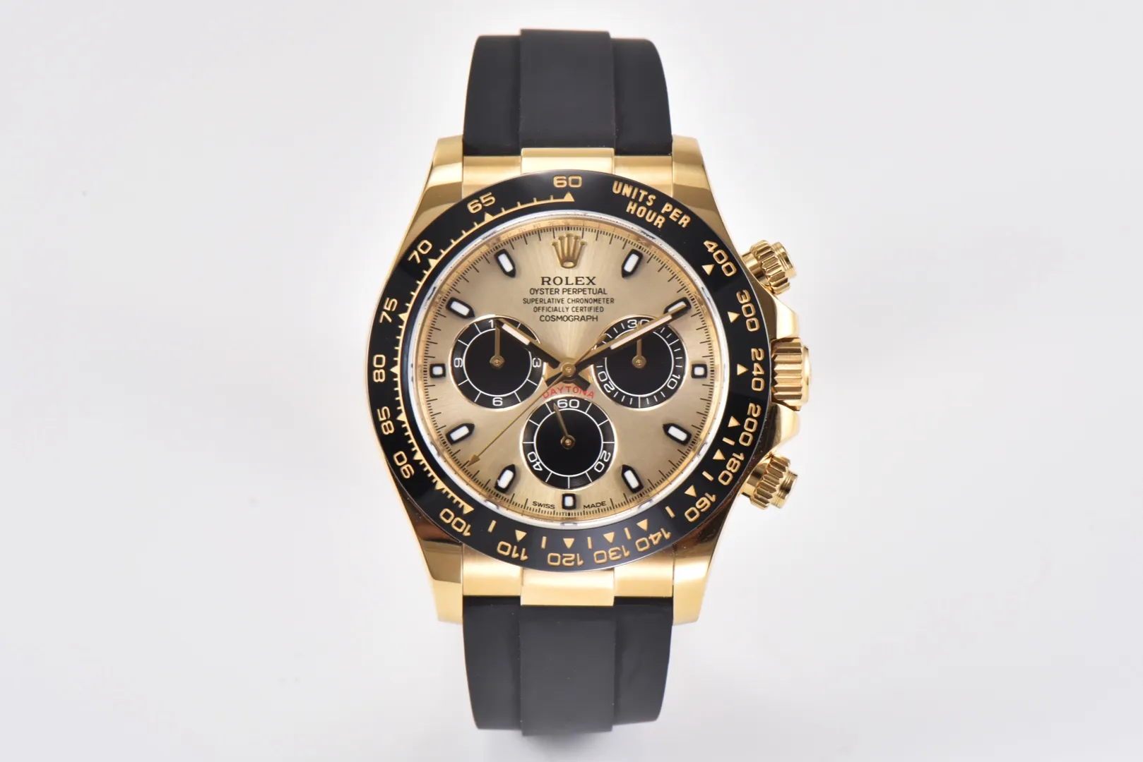 VS Factory Rolex Daytona 116518 – Gold with Rubber Strap