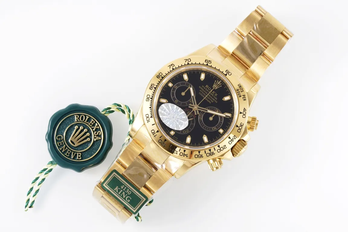 Rolex Daytona 4130 – Gold with Black Dial – Luxury Chronograph Watch Collection - 图片 9